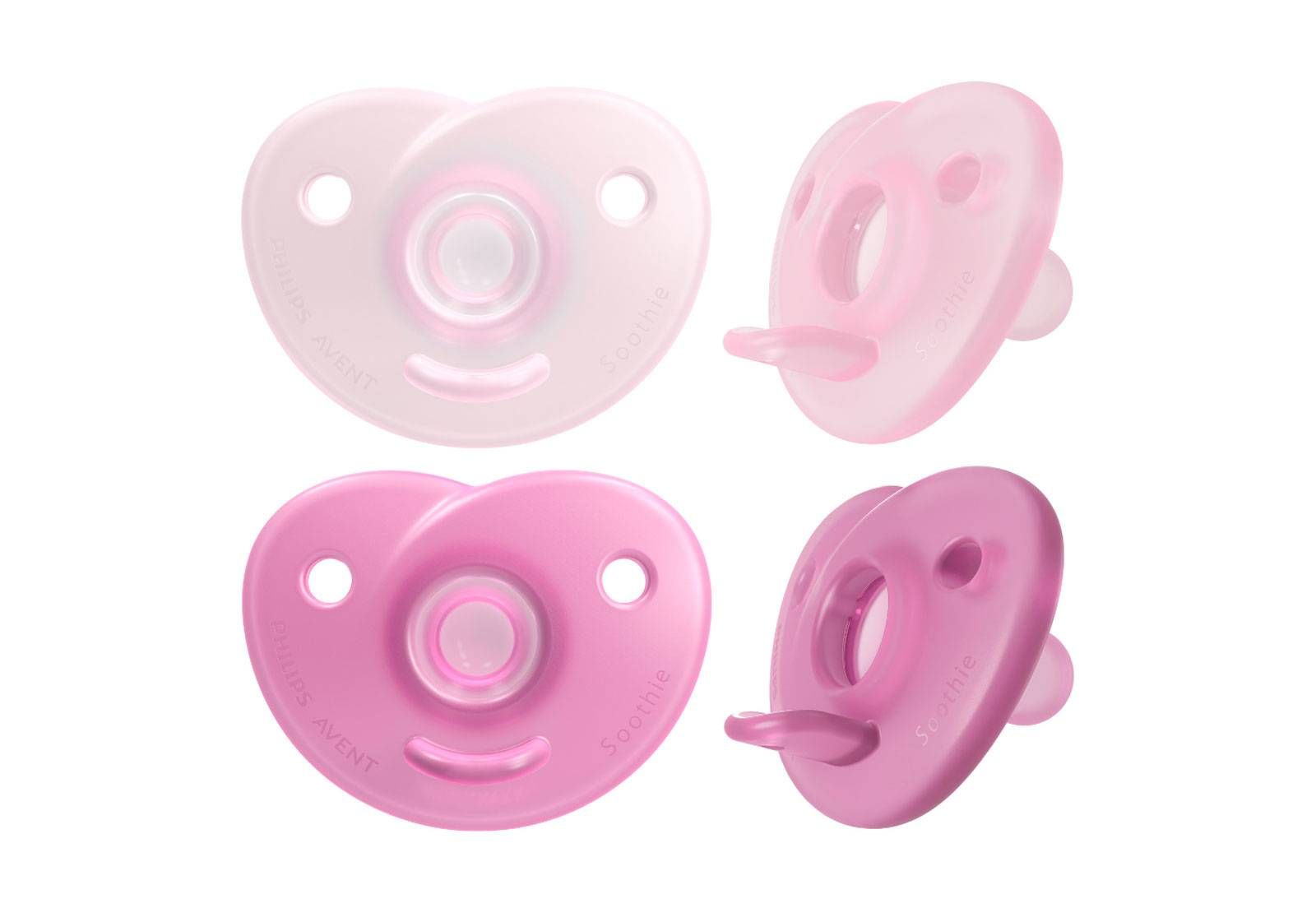 CHUPETAS AVENT 4 A 6 MESES SILICONE MENINA SOOTHIE KIT 2UN