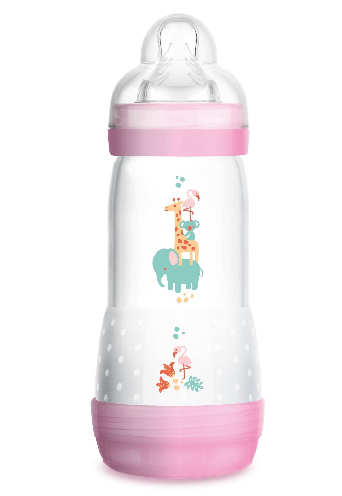 MAMADEIRA MAM 320ml EASY START - FIRST BOTTLE - ANTI-CÓLICA AUTO ESTERILIZAVEL - ROSA - MAM