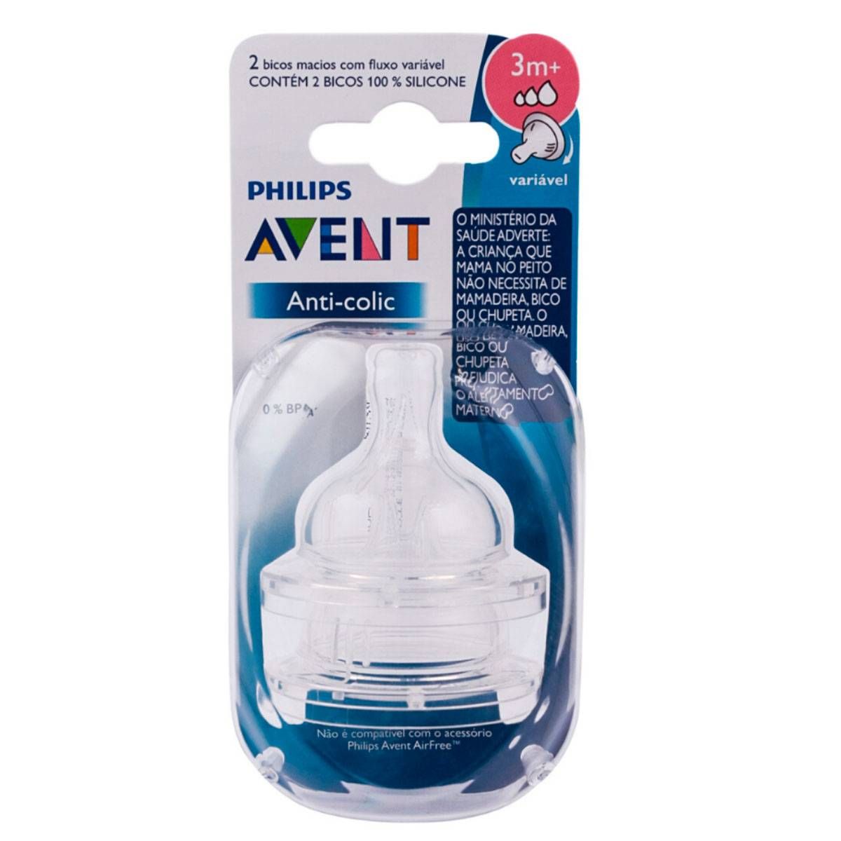 BICO MAMADEIRA AVENT CLASSICA FLUXO VARIAVEL 2 UNI 3 MESES+
