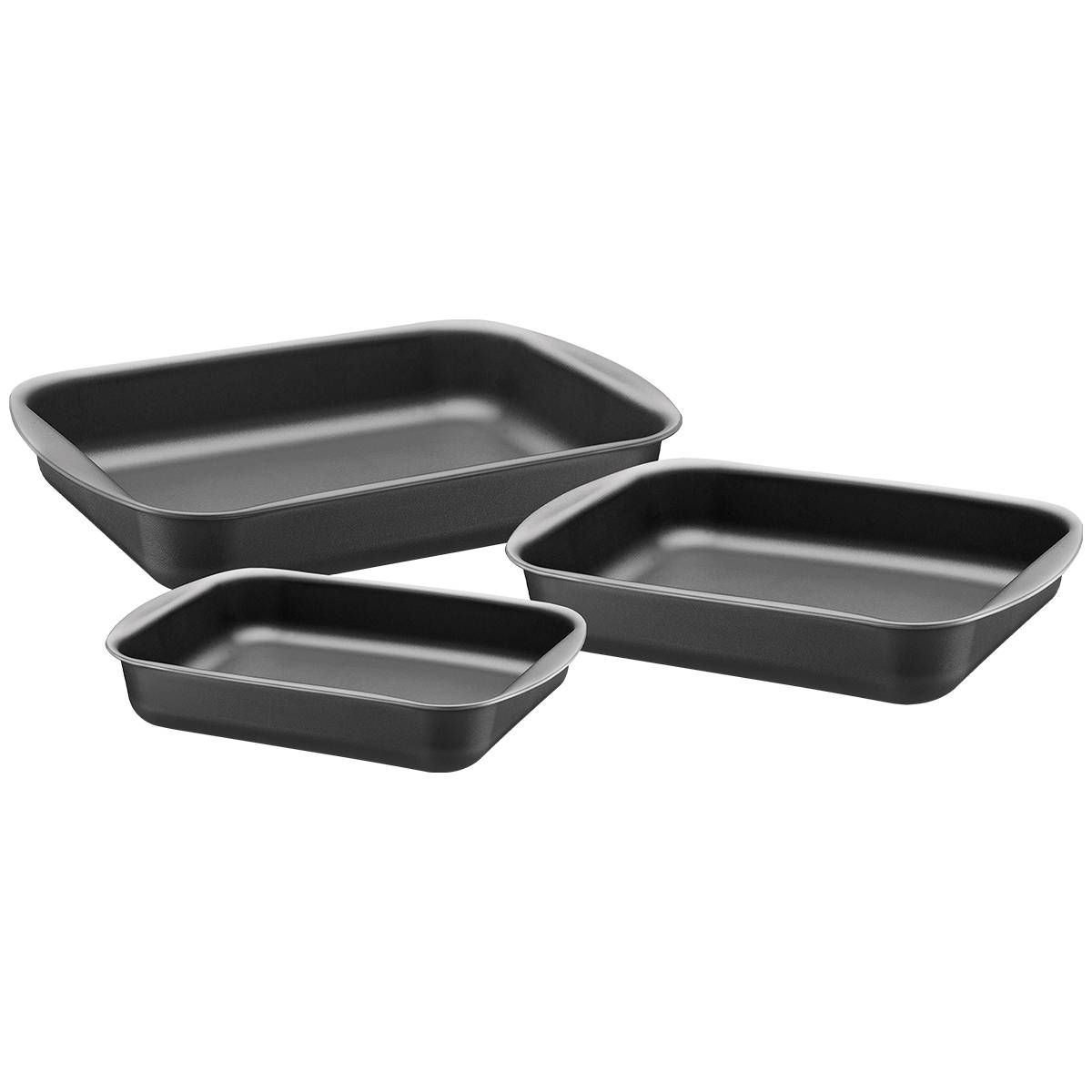 JOGO DE ASSADEIRAS TRAMONTINA BRASIL EM ALUMINIO COM REVESTIMENTO ANTIADERENTE STARFLON MAX GRAFITE 3 PEÇAS