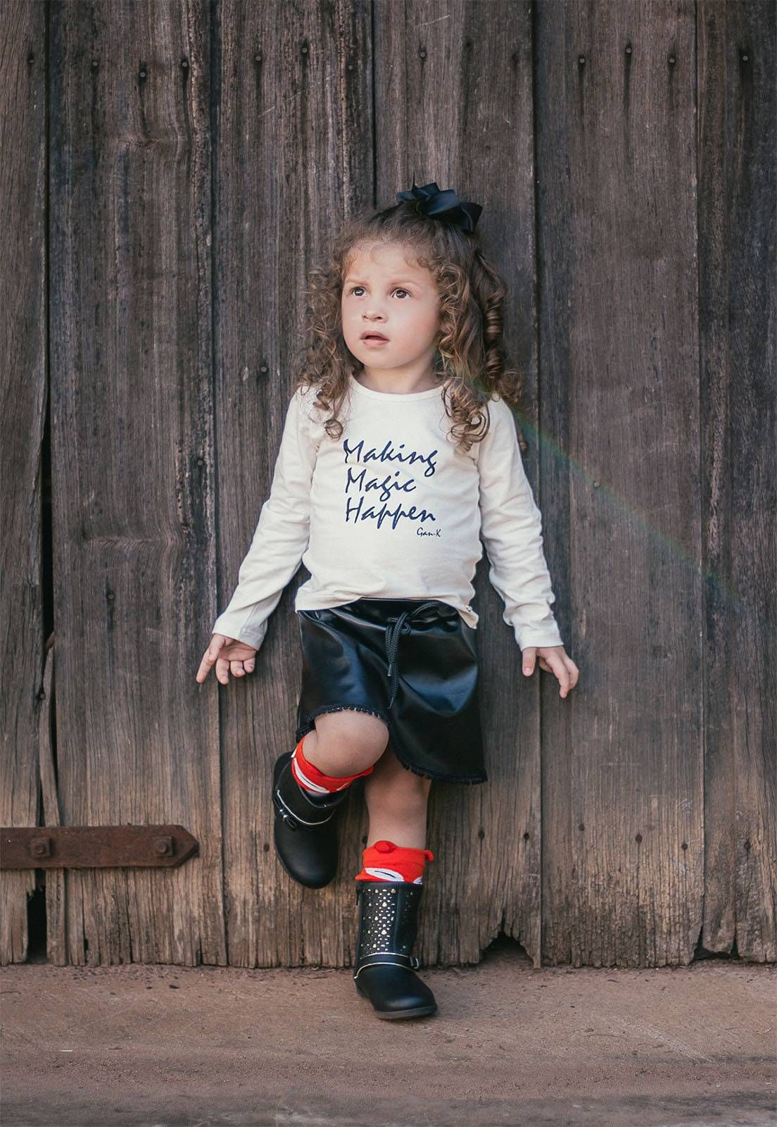 Conjunto Infantil Feminino Inverno GAN-K Saia + Blusa