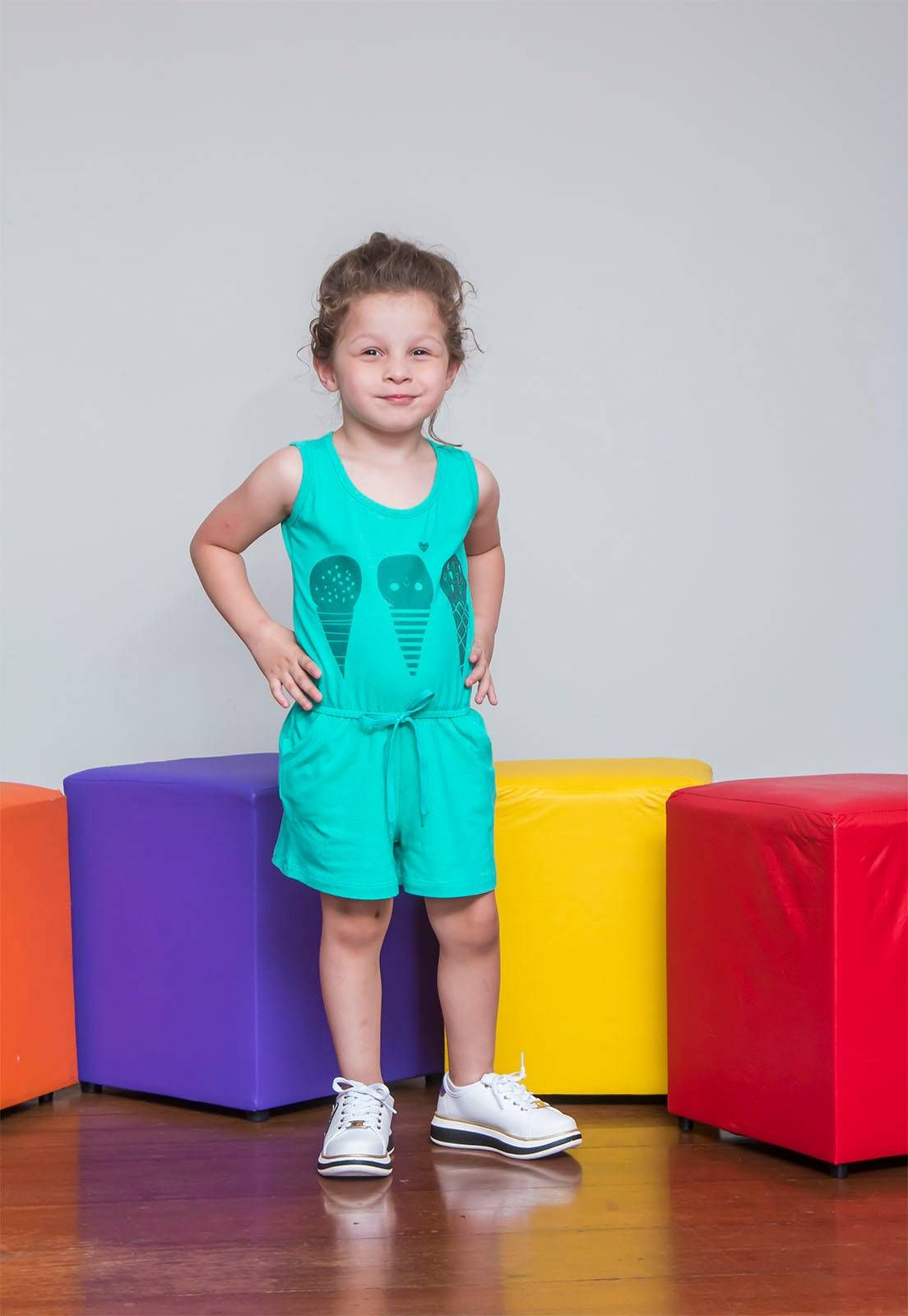 Macaquinho Infantil Feminino GAN-K Curto Em Malha