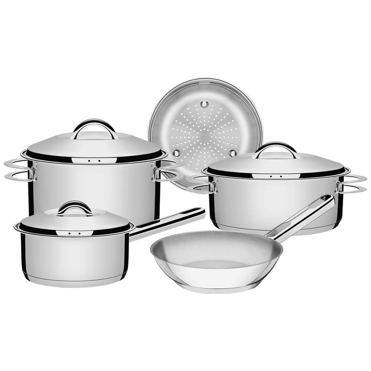 JOGO DE PANELAS TRAMONTINA FOGAO INDUÇÃO INOX 5 PEÇAS SOLAR