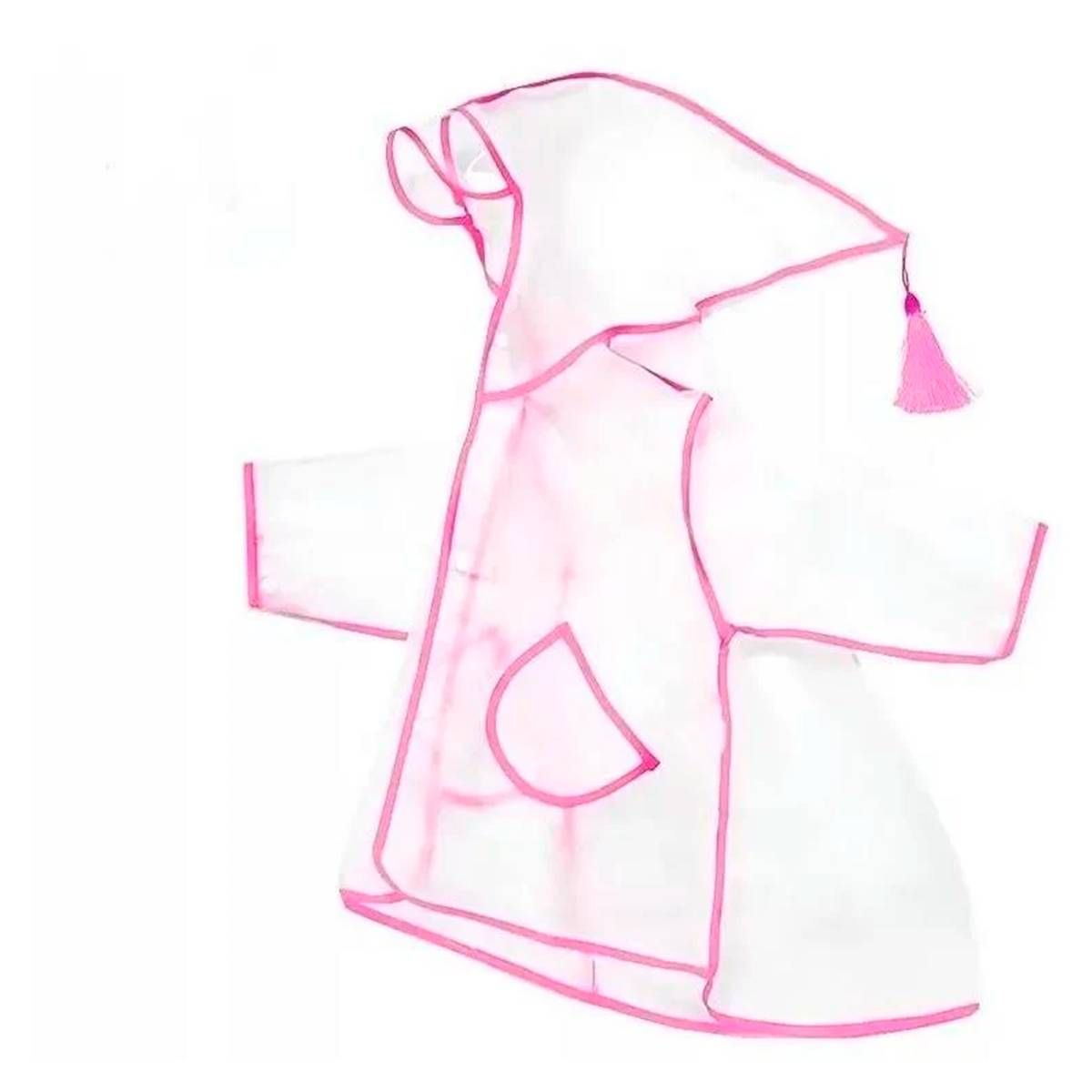 CAPA CHUVA TRANSP. INFANTIL RAIN STYLE ROSA TAMANHO M