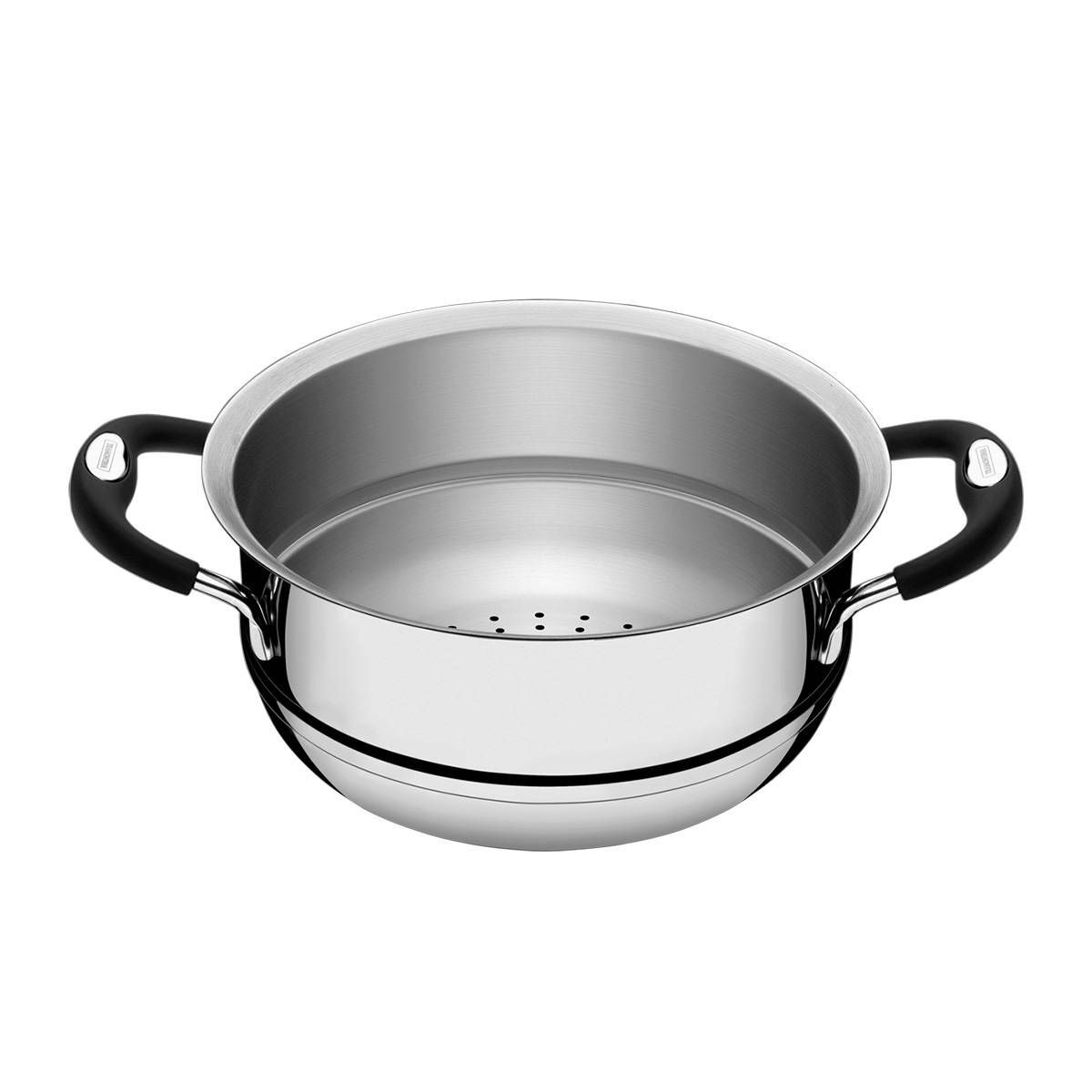 COZI-VAPORE TRAMONTINA DUO SILICONE EM AÇO INOX COM ALÇAS EM SILICONE 16CM 1,6L
