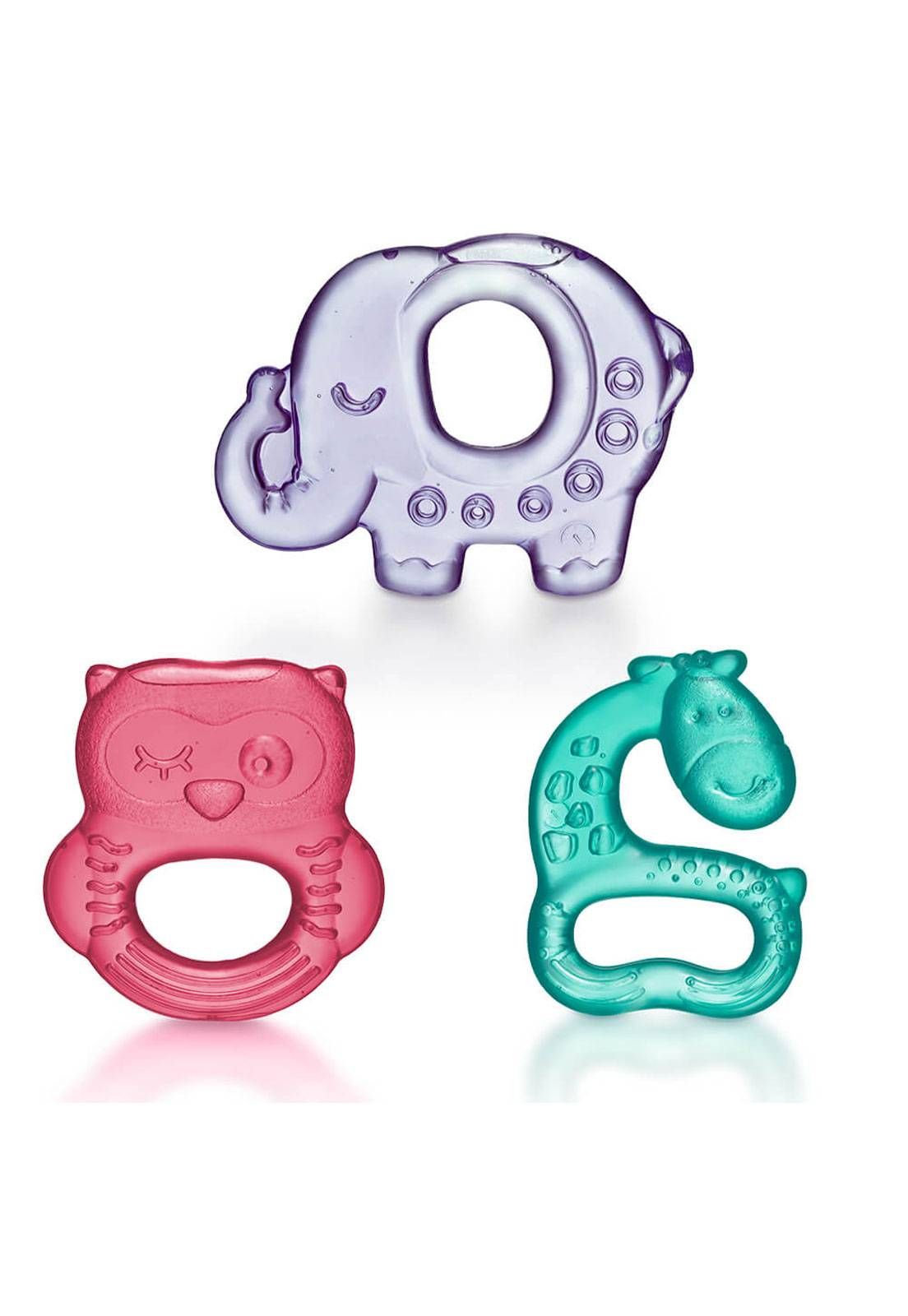 MORDEDOR PARA BEBÊ MACIO RESFRIÁVEL COM ÁGUA ZOO FRIENDS ROSA 0% BPA MULTIKIDS - BB151