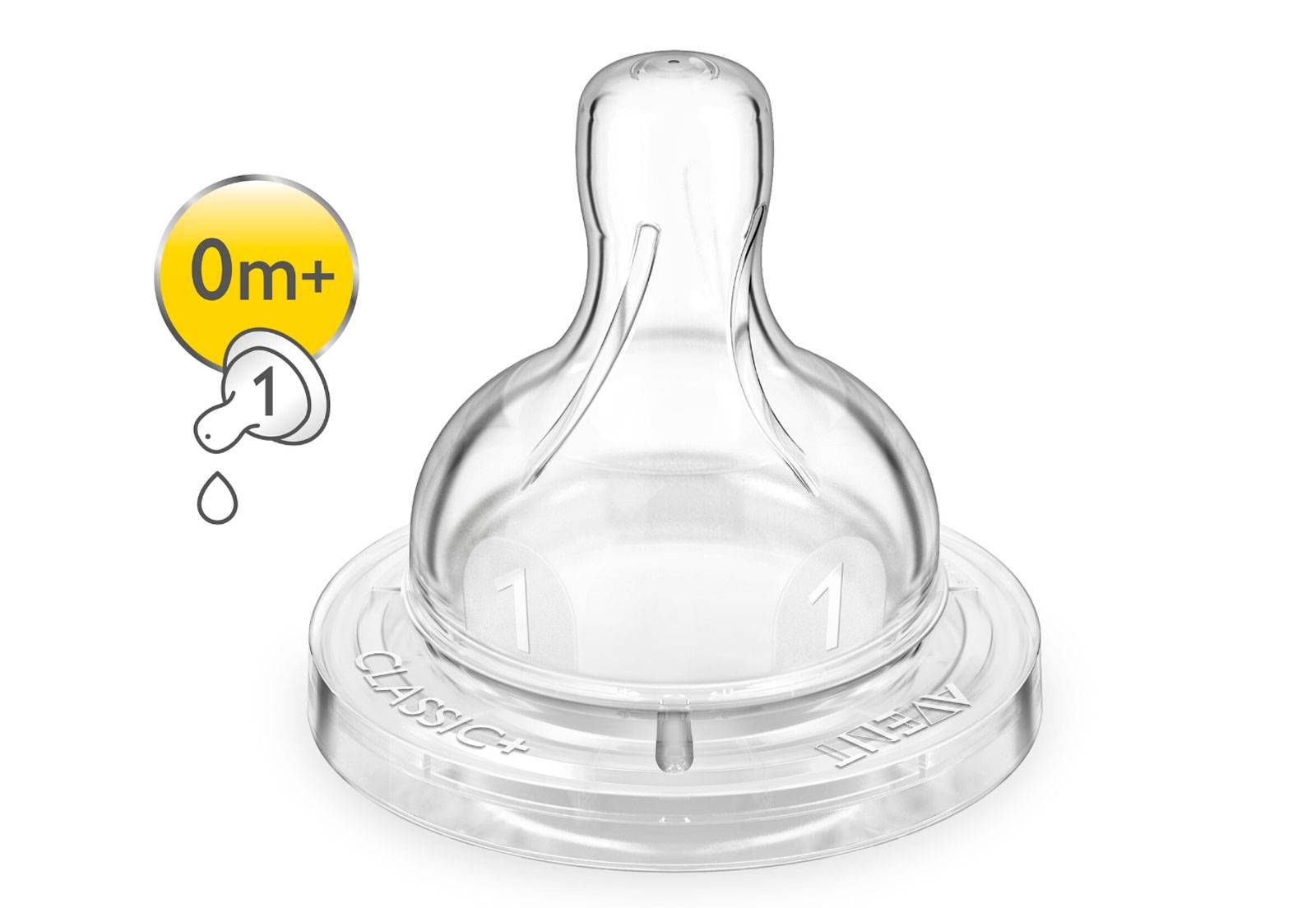 BICO MAMADEIRA AVENT CLASSICA ANTI-COLIC Nº 1 - 0m+ 2 UNID.EM SILICONE 0% BPA-PHILIPS AVENT