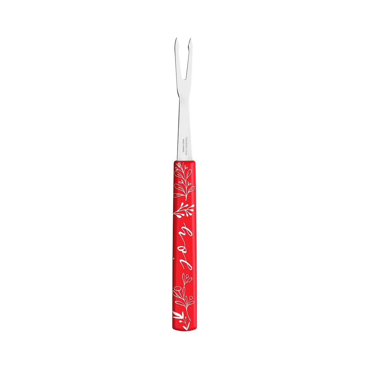 GARFO PARA PETISCO INOX VERMELHO