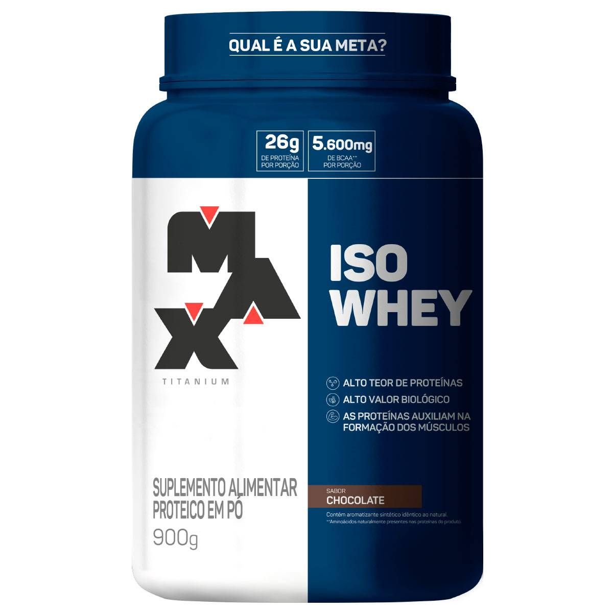 WHEY PROTEIN ISOLADO ISO WHEY MAX TITANIUM 900G CHOCOLATE