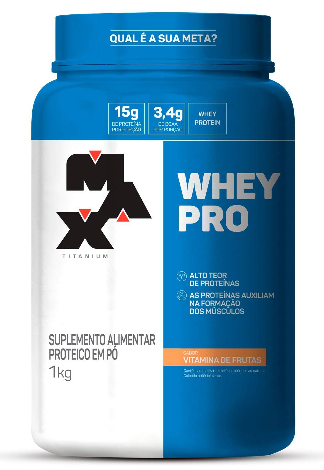 WHEY PRO PROTEIN 1KG MAX TITANIUM CONCENTRADO VITAMINA FRUTA