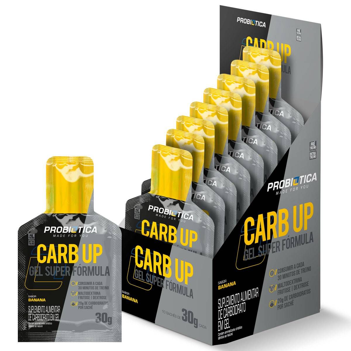 CARB UP GEL SUPER FORMULA DISPLAY 10 SACHE BANANA PROBIOTICA