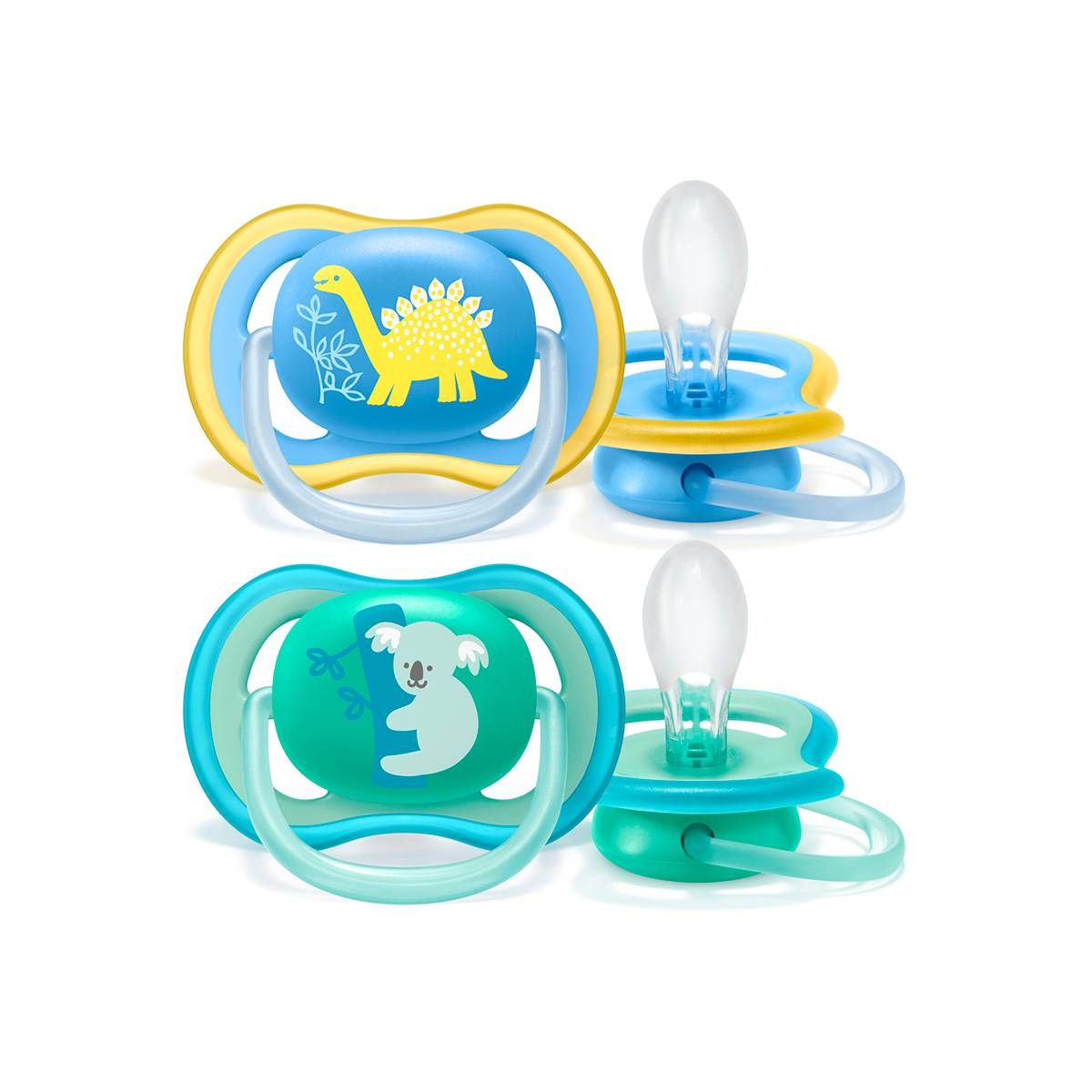 CHUPETAS AVENT SILICONE MENINO 18 MESES+ KIT 2UN + ESTOJO