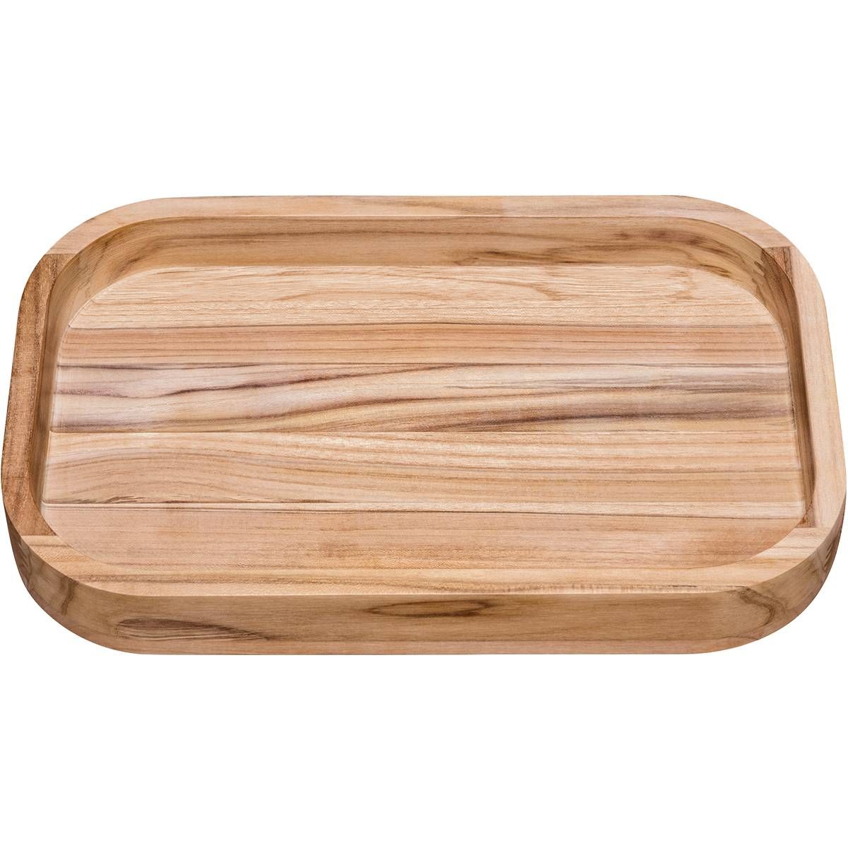 GAMELA PARA CHURRASCO TRAMONTINA RETANGULAR EM MADEIRA MISTA COM ACABAMENTO NATURAL 40X25 CM