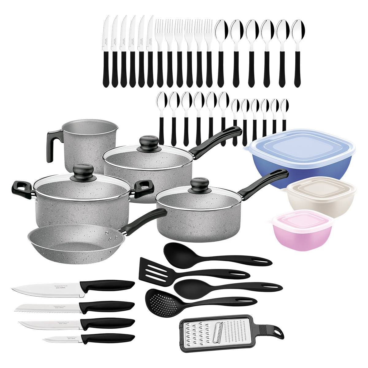 KIT TRAMONTINA 47 PÇS PARA COZINHA E UTENSILIOS DOMÉSTICOS