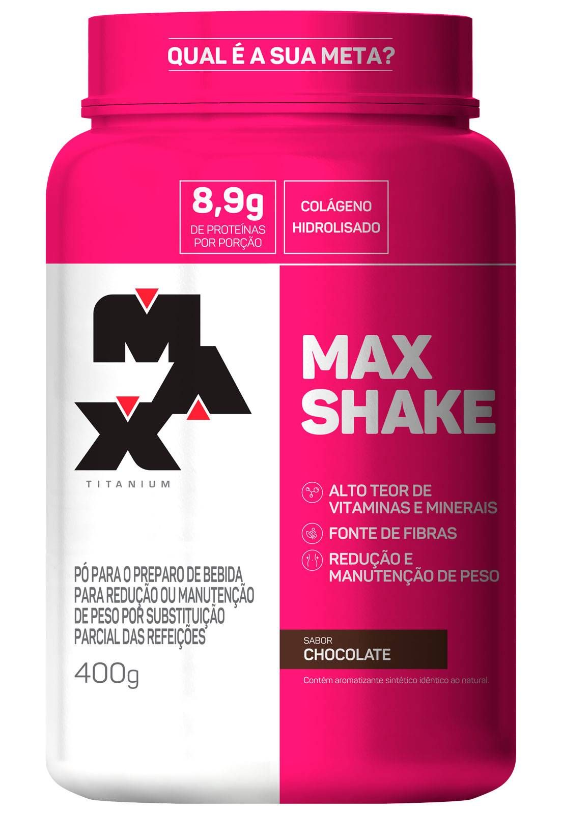 MAX SHAKE EMAGRECEDOR - 400GR - CHOCOLATE - MAX TITANIUM