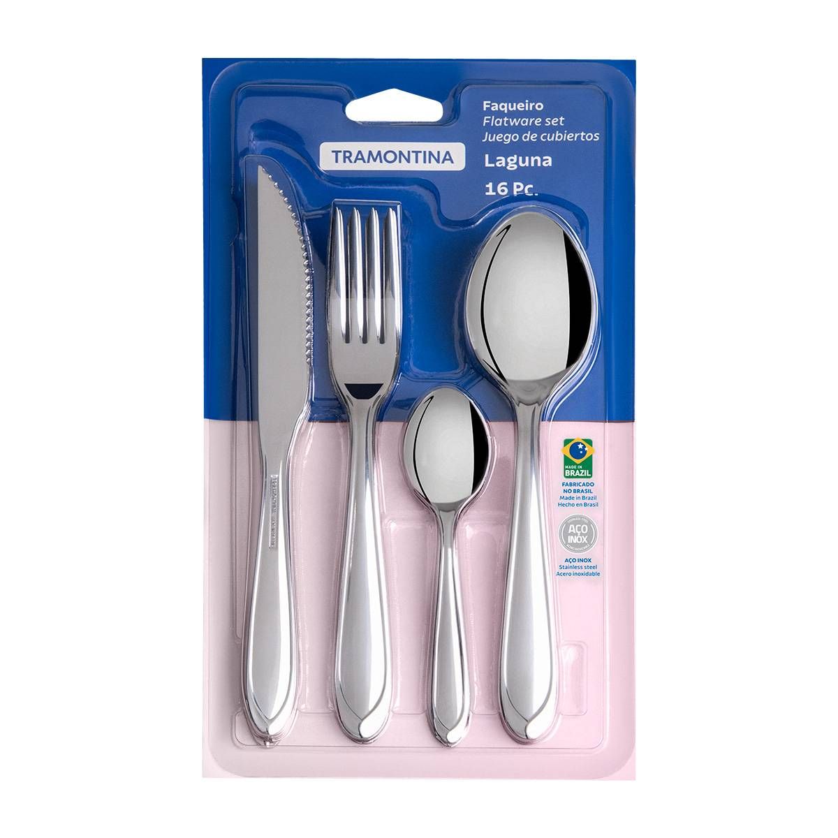 FAQUEIRO AÇO INOX TRAMONTINA 16 PÇS LAGUNA