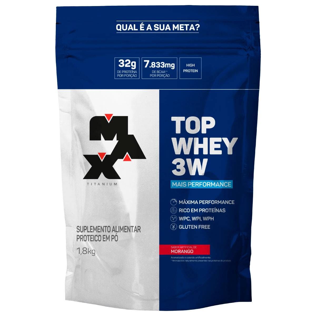 TOP WHEY 3W MAX TITANIUM WHEY PROTEIN REFIL 1,8 KG MORANGO