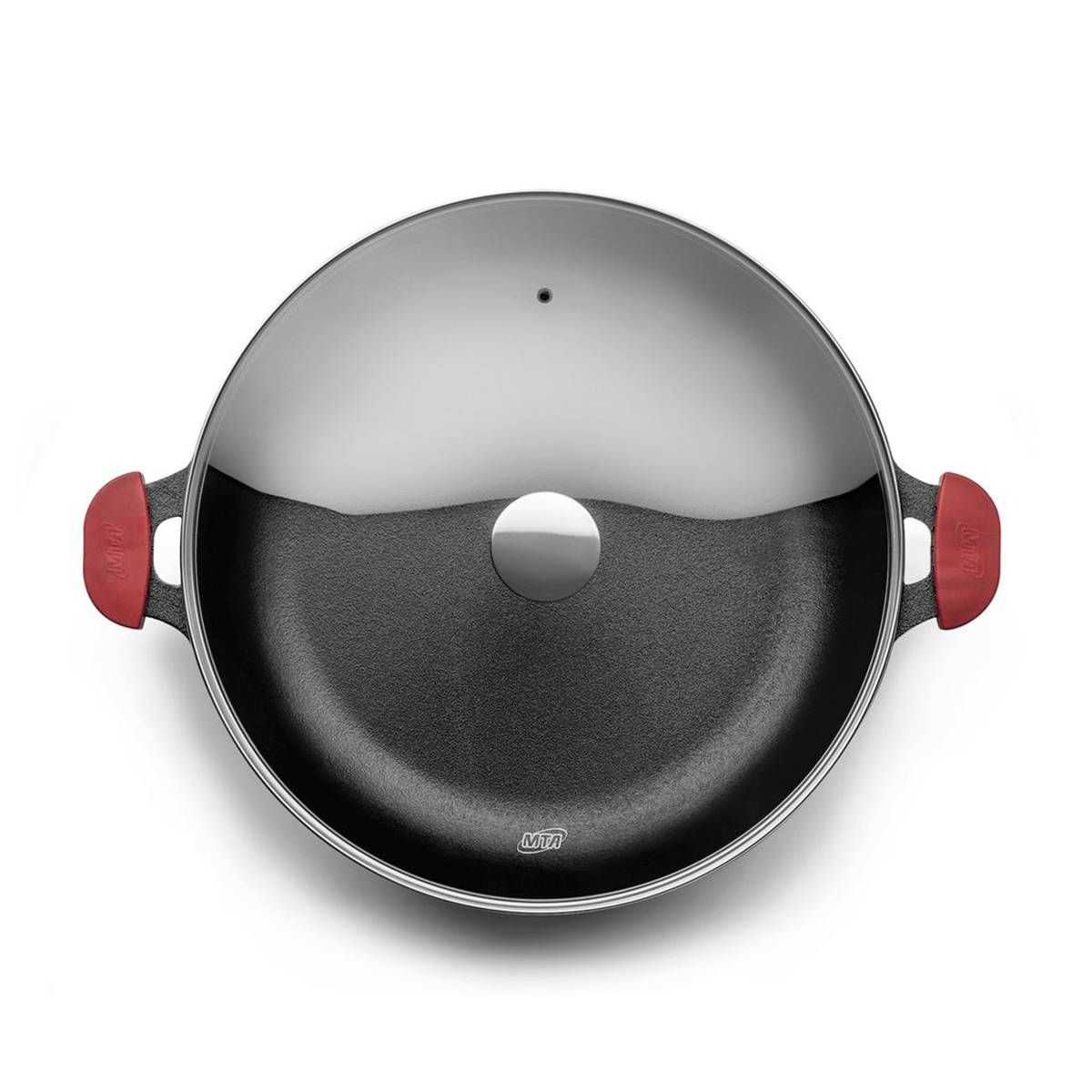 WOK MTA CERAMIC+ COM TAMPA DE VIDRO 28CM 4,3L BLACK - REVESTIMENTO CERAMICO