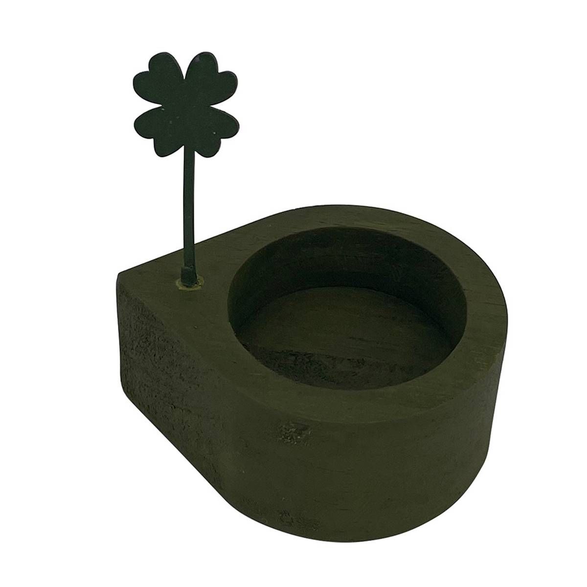 PORTA VELAS DECORAÇÃO TREVO VERDE