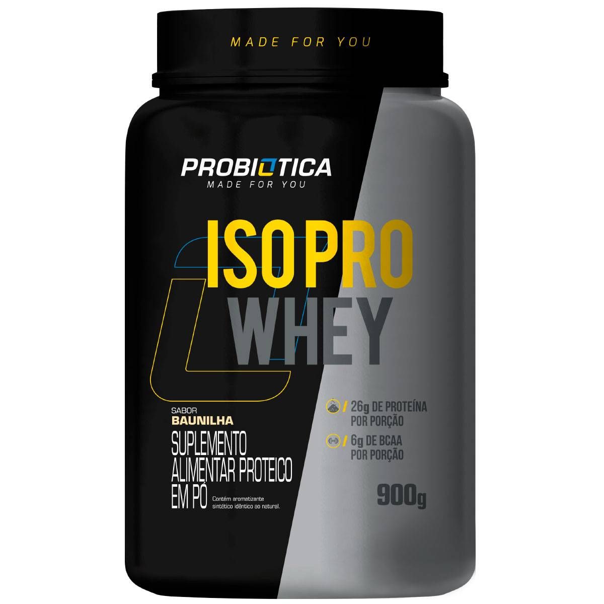 WHEY PROTEIN ISOLADO ISO PRO WHEY PROBIOTICA 900G BAUNILHA