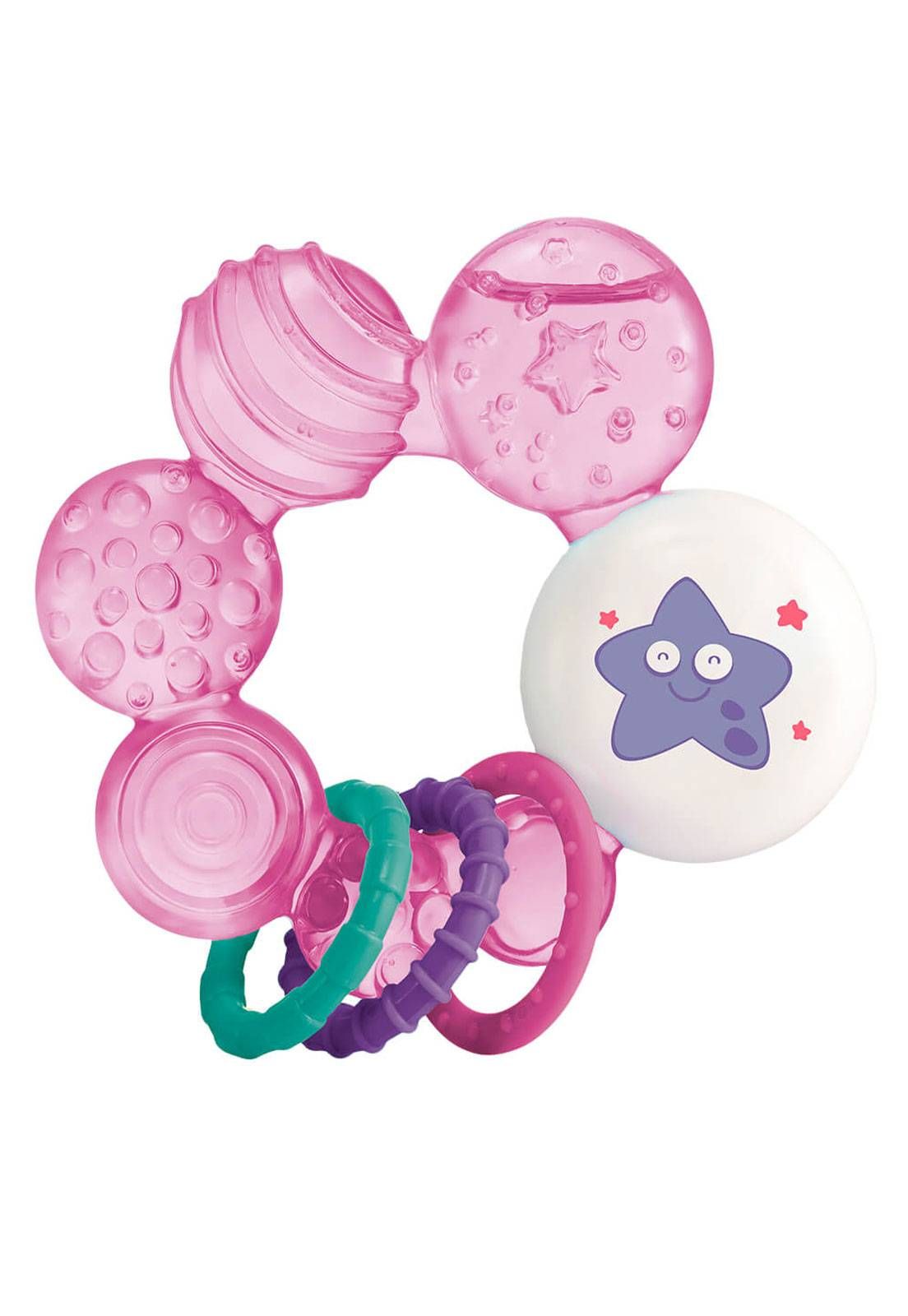 MORDEDOR PARA BEBÊ MACIO RESFRIÁVEL COM ÁGUA COOL PLAY ROSA 0% BPA MULTIKIDS - BB093