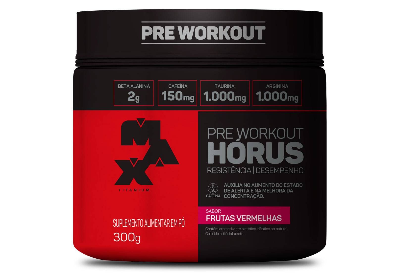 PRÉ TREINO HORUS - 300g - FRUTAS VERMELHAS - MAX TITANIUM