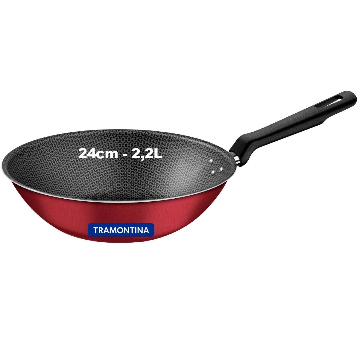 FRIGIDEIRA WOK ANTIADERENTE TRAMONTINA  PANELA FUNDA