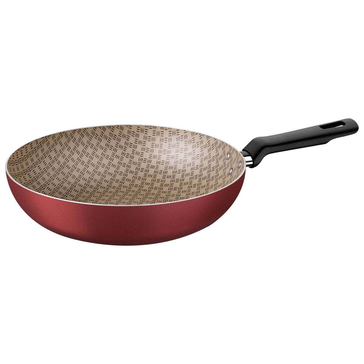 FRIGIDEIRA FUNDA TRAMONTINA EM ALUMINÍO COM REVESTIMENTO EM ANTIADERENTE STARFLON MAX VERMELHO 24CM 2,2L