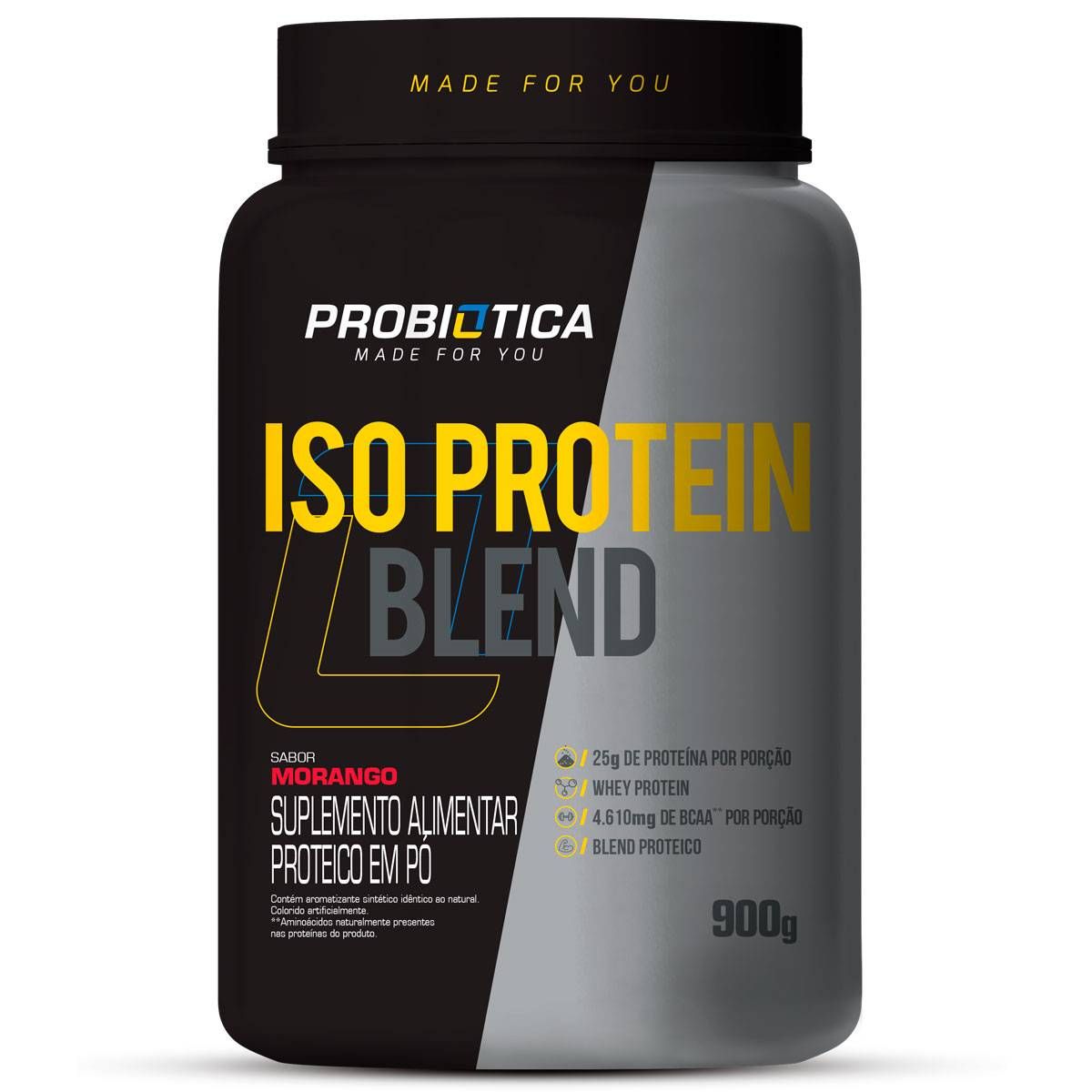 WHEY ISO PROTEIN BLEND MORANGO POTE 900G PROBIOTICA