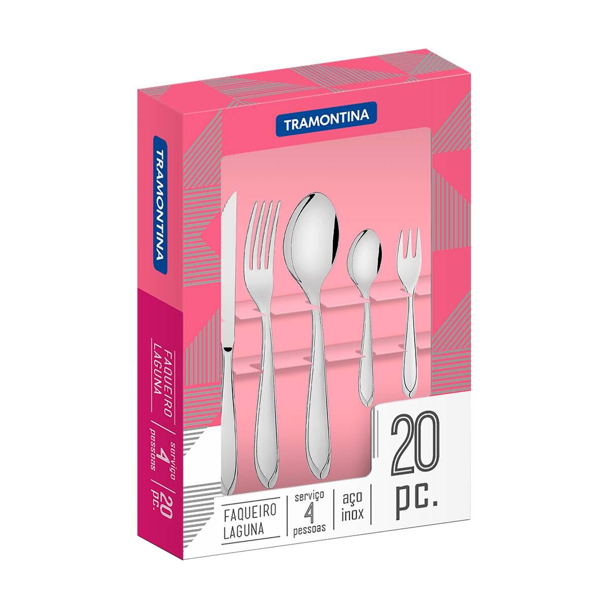 FAQUEIRO AÇO INOX TRAMONTINA 20 PÇS LAGUNA