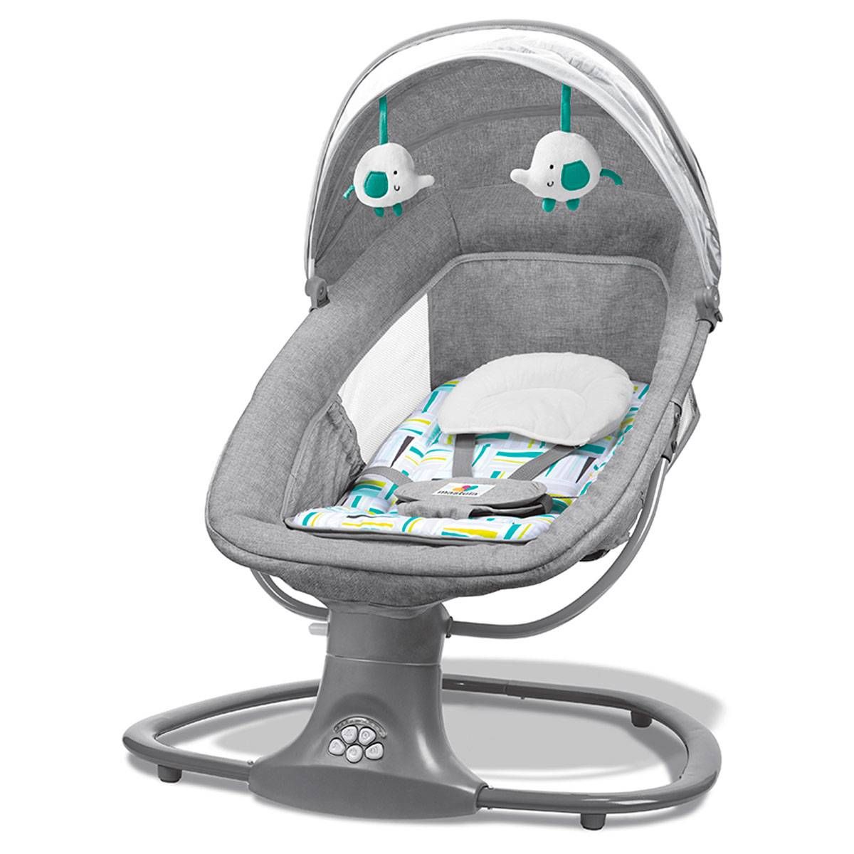 CADEIRA TECHNO VERDE ESTAMPADA COM BALANÇO AUTOMÁTICO COM TIMER DE MÚSICA – ATÉ 18 KG