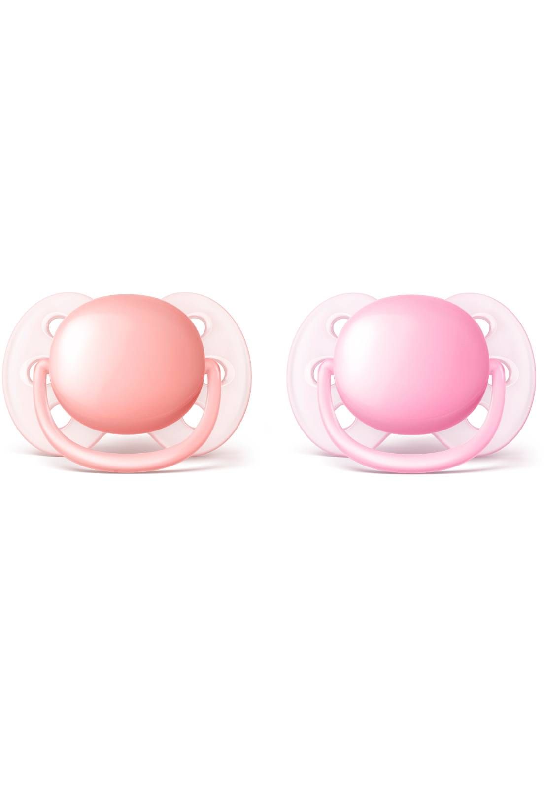 KIT 2 CHUPETAS AVENT ULTRA SOFT 0% BPA  + ESTOJO - 0-6 MESES - ROSA - PHILIPS AVENT