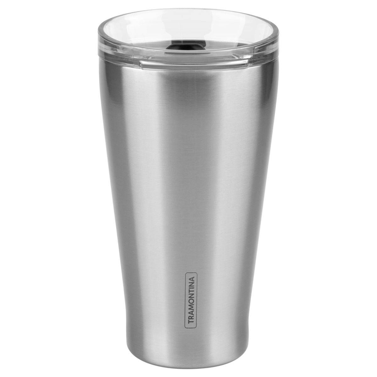 COPO TÉRMICO TRAMONTINA EXATA EM AÇO INOX COM TAMPA 550 ML