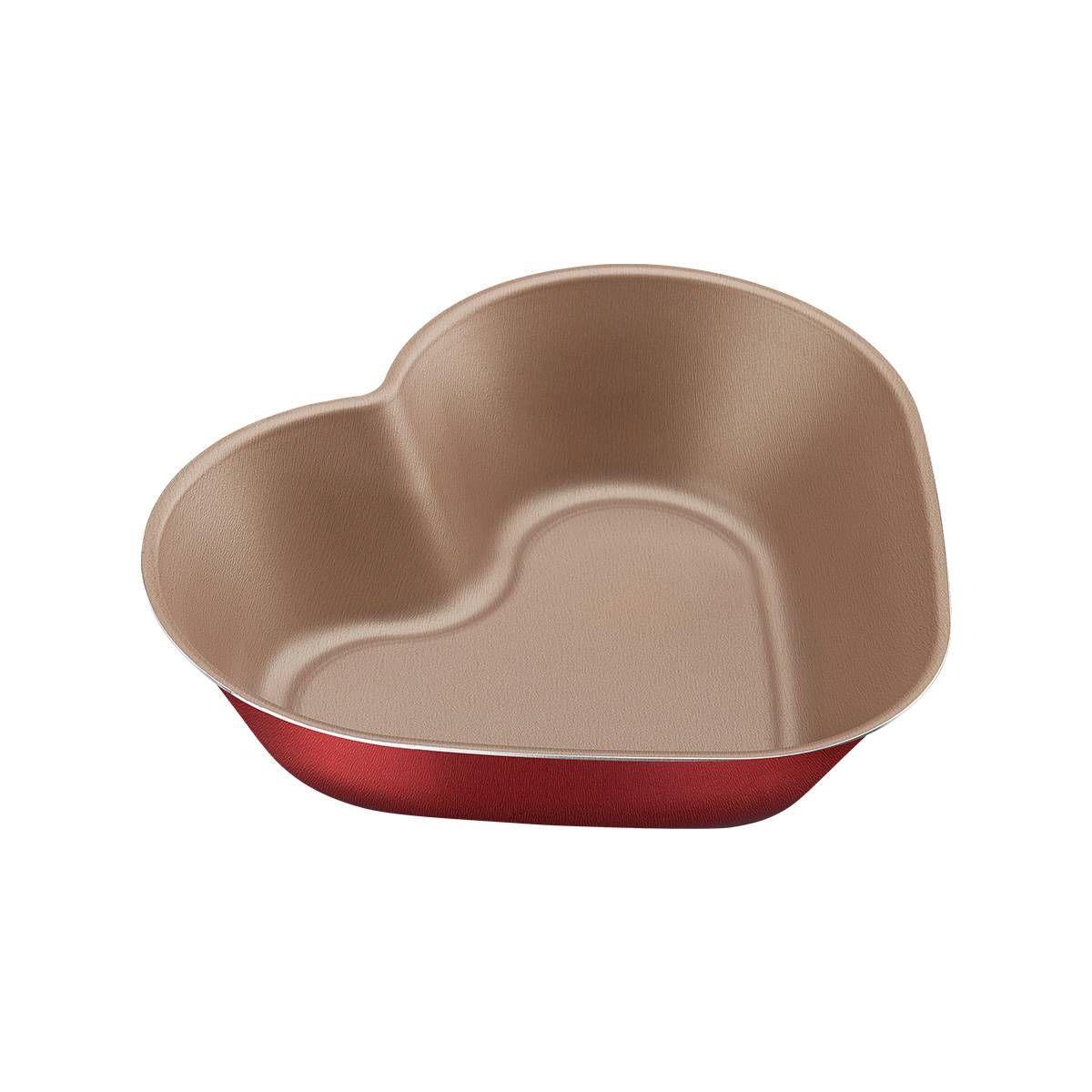 FORMA PARA BOLO CORAÇÃO TRAMONTINA BRASIL EM ALUMINIO COM REVESTIMENTO ANTIADERENTE STARFLON MAX VERMELHA 24 CM 1,1 L
