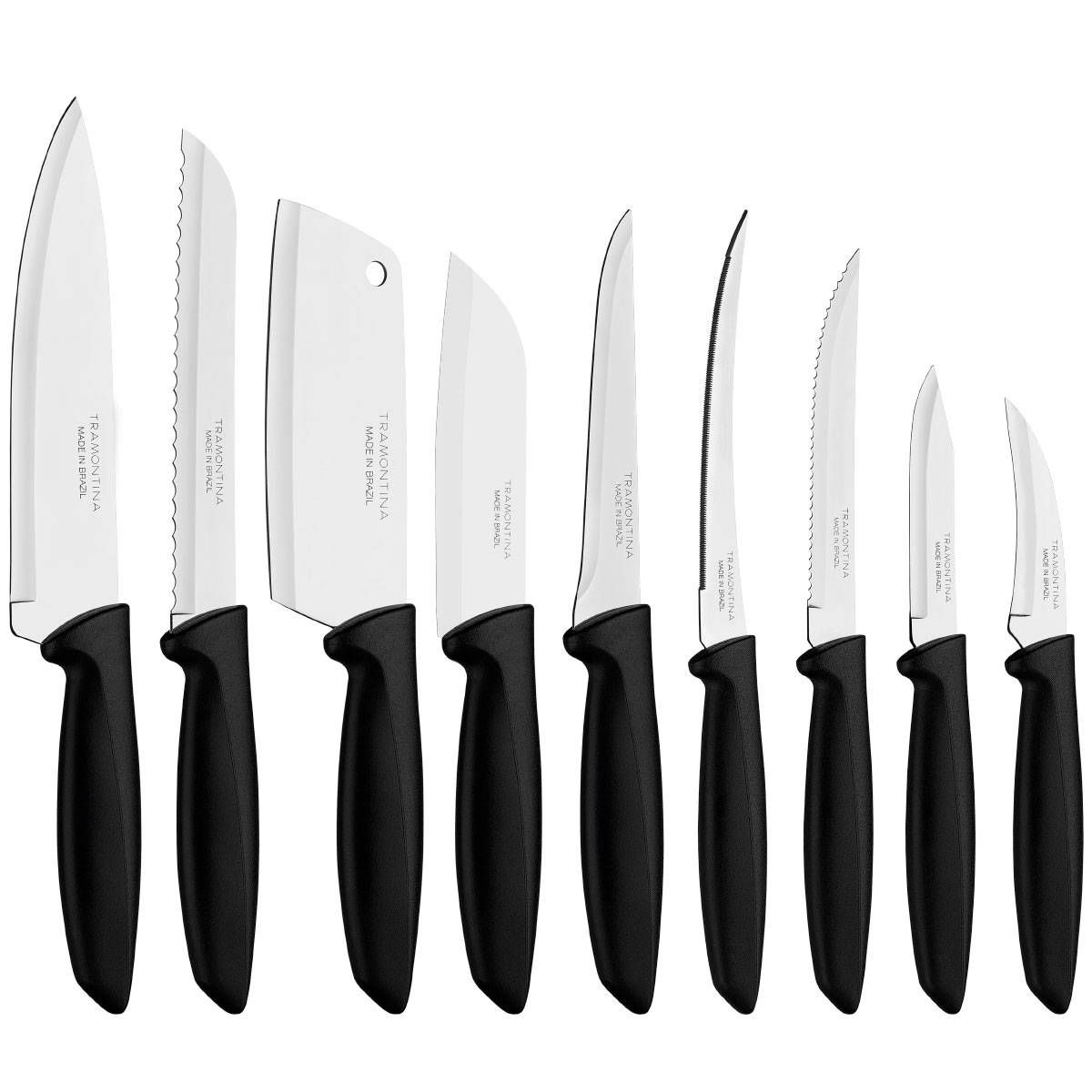 JOGO FACAS TRAMONTINA KIT CONJUNTO COZINHA CHURRASCO 9 PEÇAS