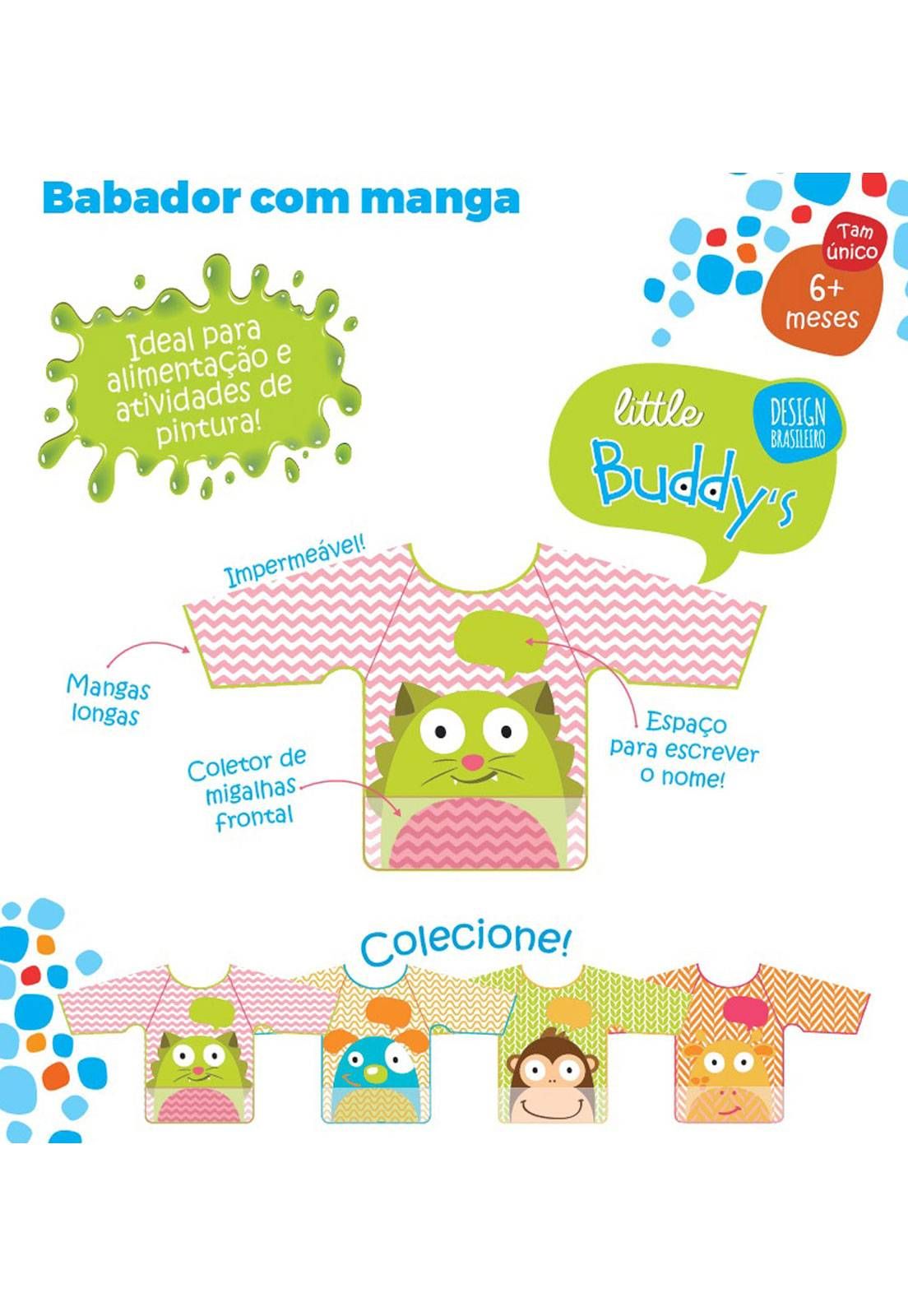 BABADOR MANGA LONGA IMPERMEÁVEL CACHORRO MULTIKIDS - BB341