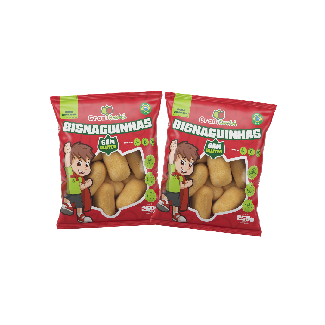 Combo 2 unds. Bisnaguinhas Veganas Sem Glúten, Sem Leite, Sem Lactose - Grani Amici