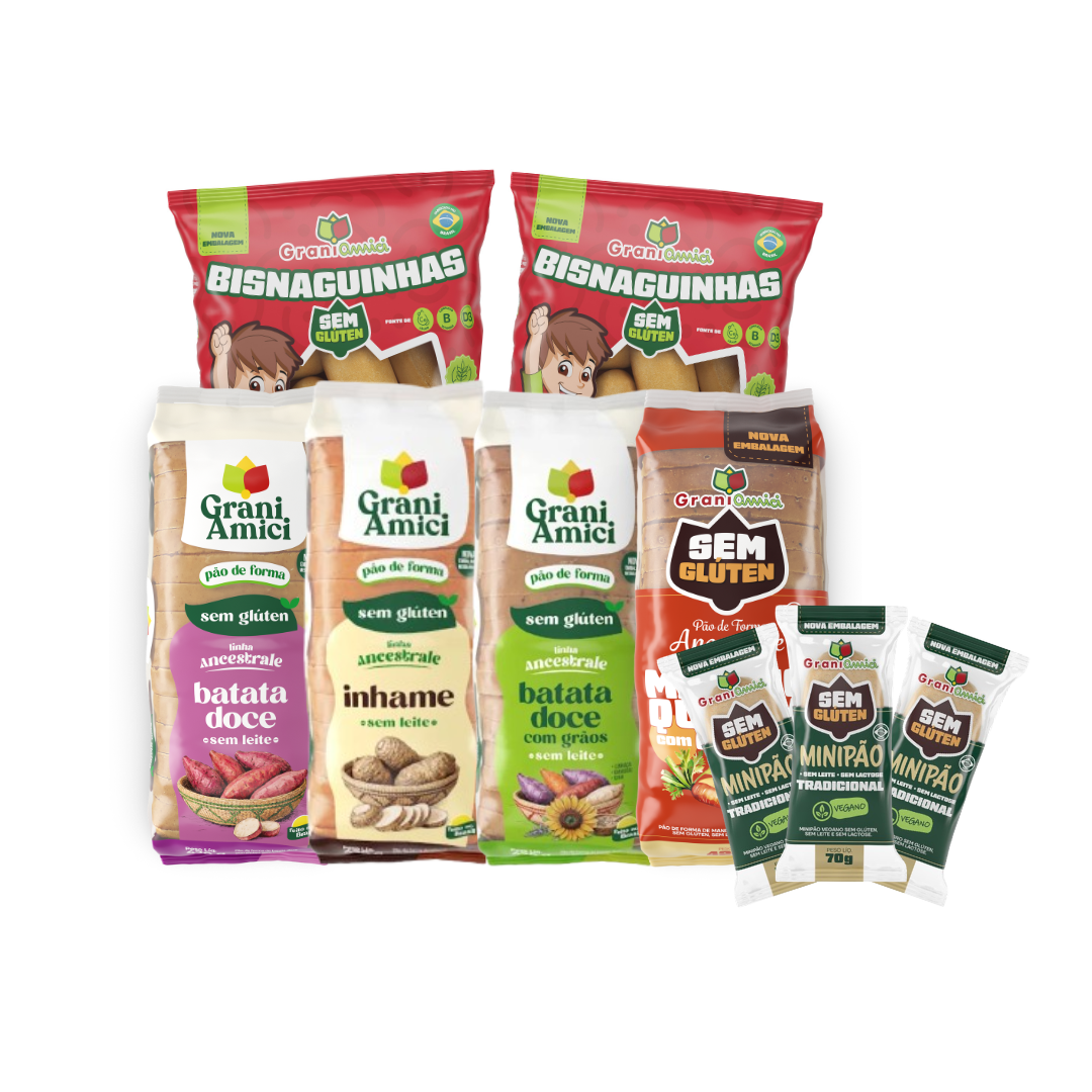 Combo Pães Variados Sem Glúten, Sem Leite, Sem Lactose - Grani Amici