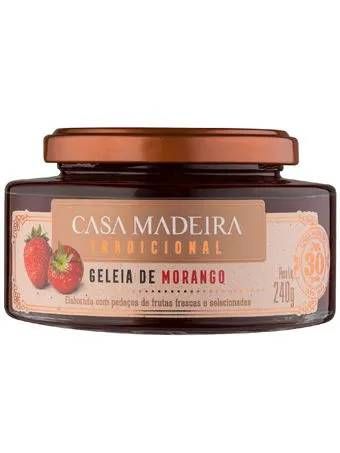 Geleia Casa Madeira Tradicional Morango c/ Pedaços 240g