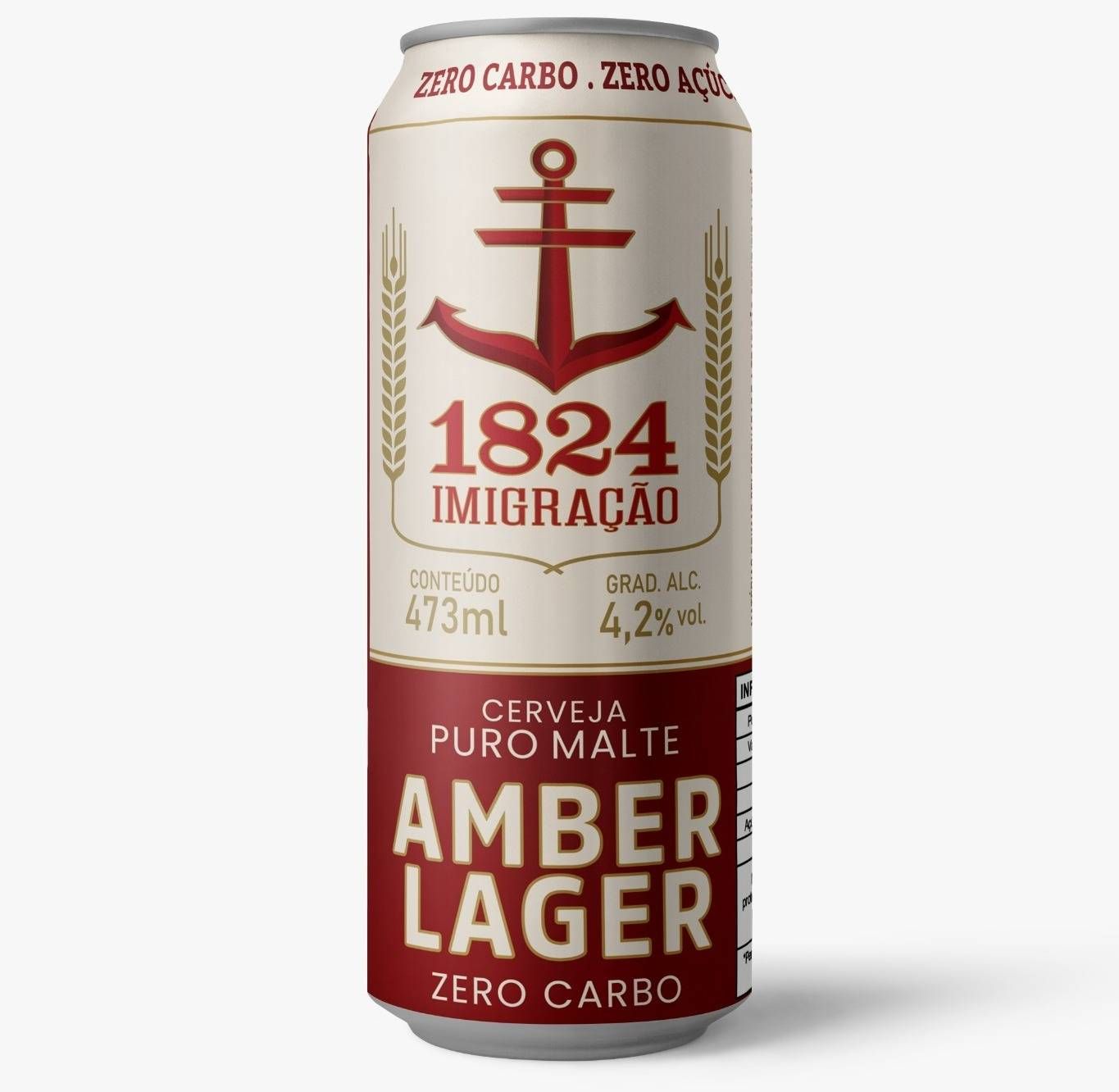 Cerveja Imigração AMBER Lager Zero Carbo Lata 473ml