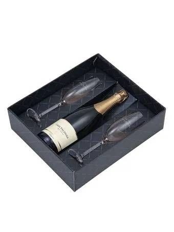 Kit Casa Valduga Espumante Arte Demi Sec com 2 taças