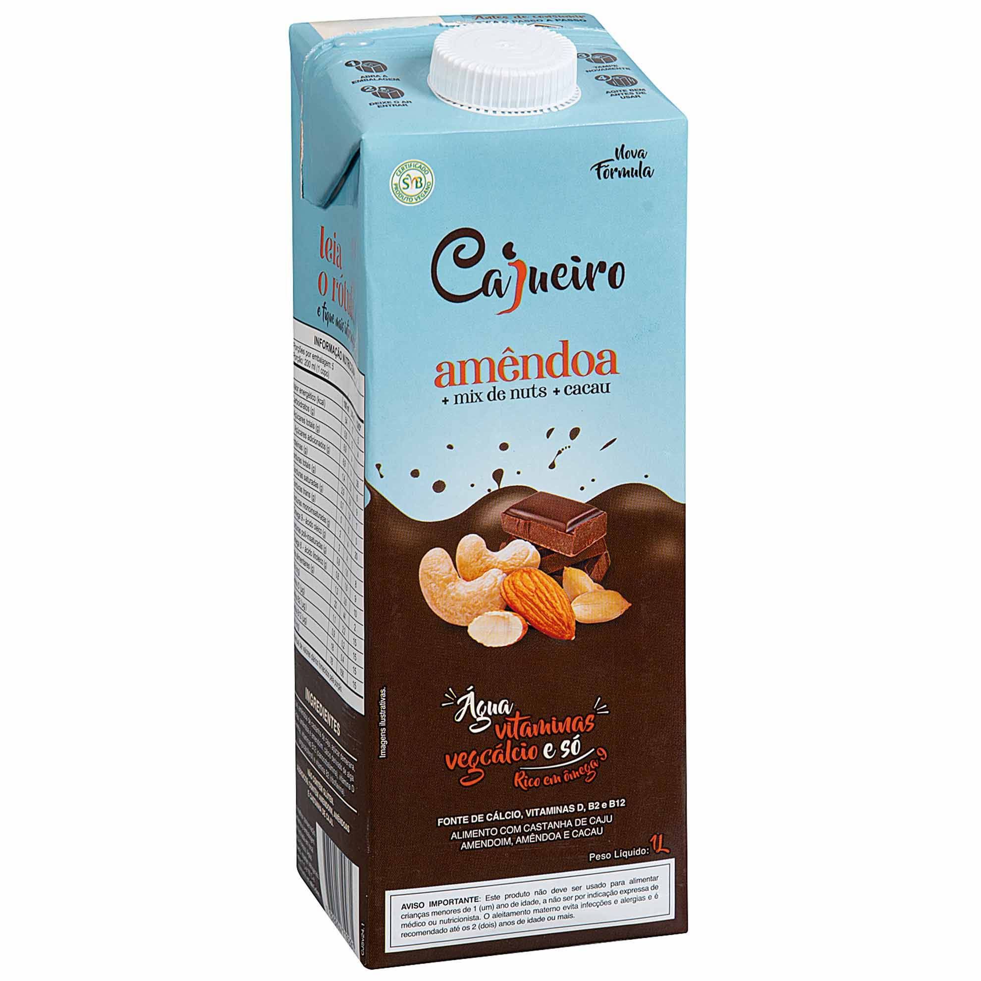 Cajueiro Amêndoa Mix de Nuts e Cacau 1 Litro