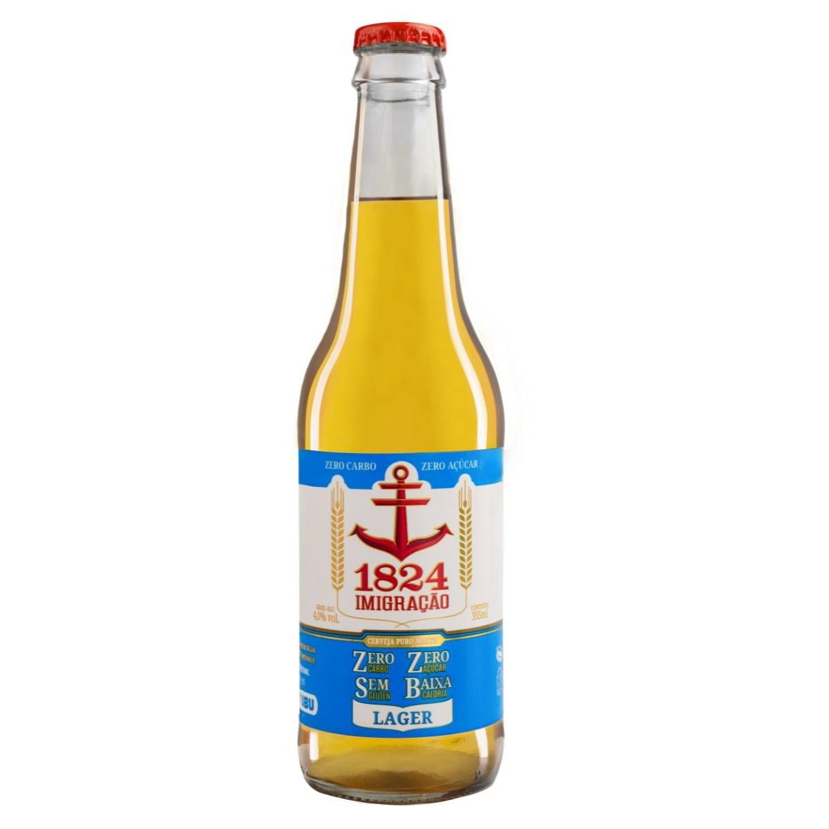 Cerveja Imigração Lager Zero Carbo LN 355ml