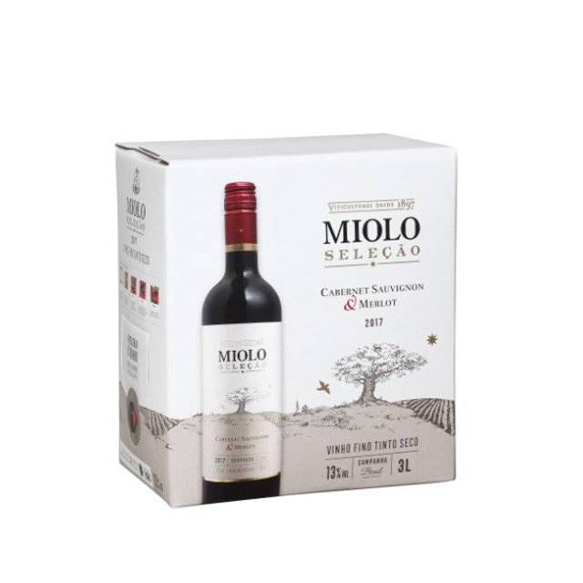 Bag in Box Vinho Miolo Seleção Tinto Seco Cabernet/Merlot 3 Litros