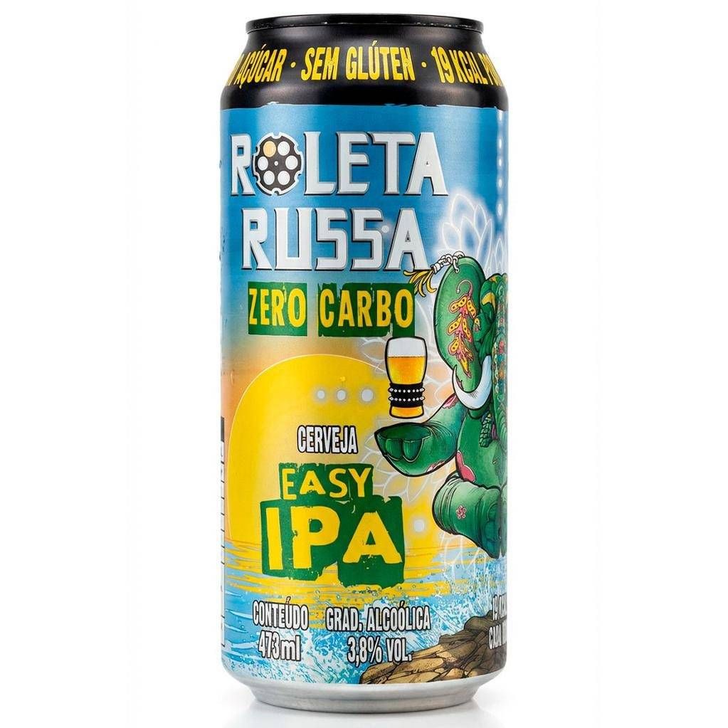 Cerveja Roleta Russa Easy IPA Zero CARBO Lata 473ml