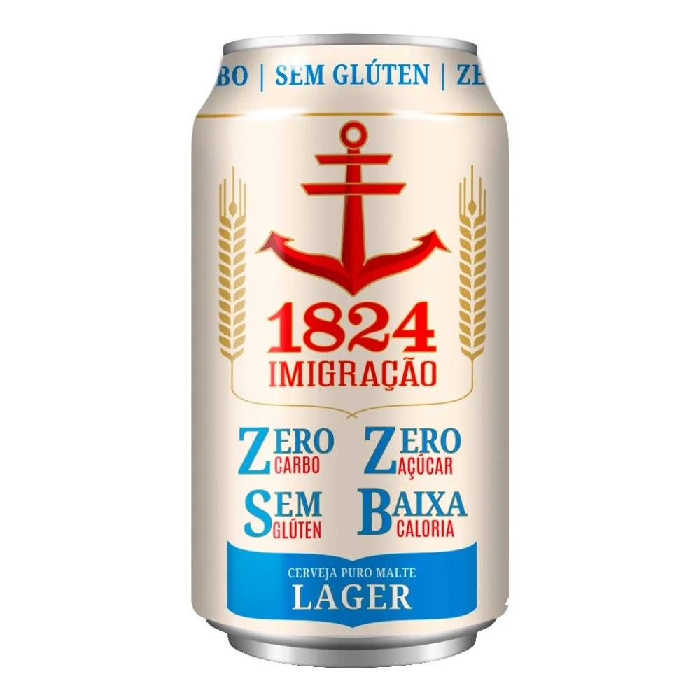 Cerveja Imigração Lager Zero Carbo lata 350ml