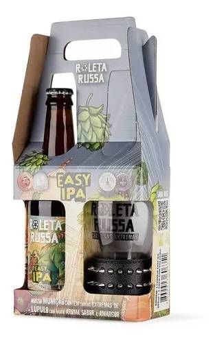 Kit (MONTADO) Roleta Russa Easy IPA LN + Copo c/ Pulseira Preta