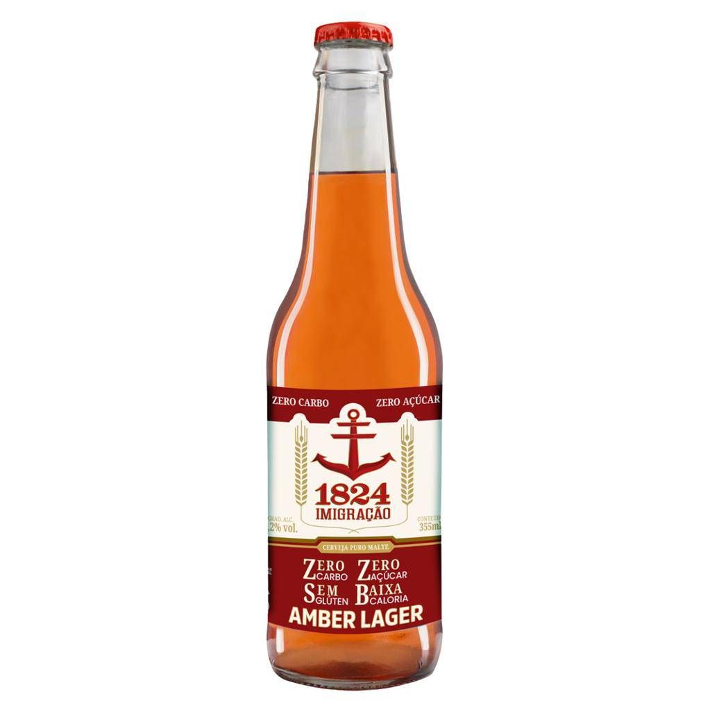 Cerveja Imigração AMBER Lager Zero Carbo LN 355ml