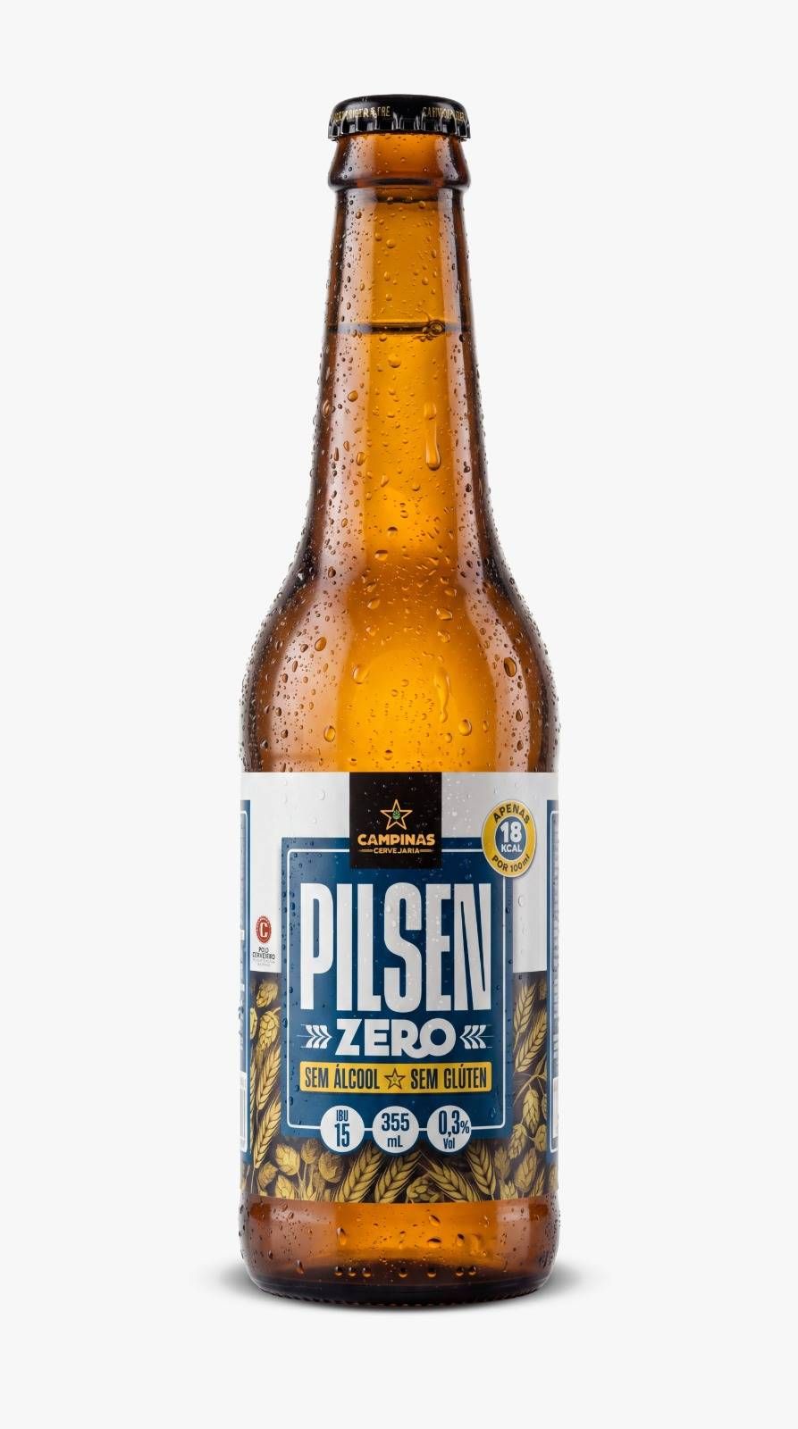 Cerveja Campinas Pilsen Zero Álcool LN 355ml