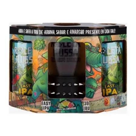 Kit (Montado) Roleta Russa Meio Tambor - 2 Easy IPA Lata + Copo c/ pulseira Preta
